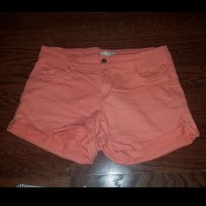 Coral high waisted shorts